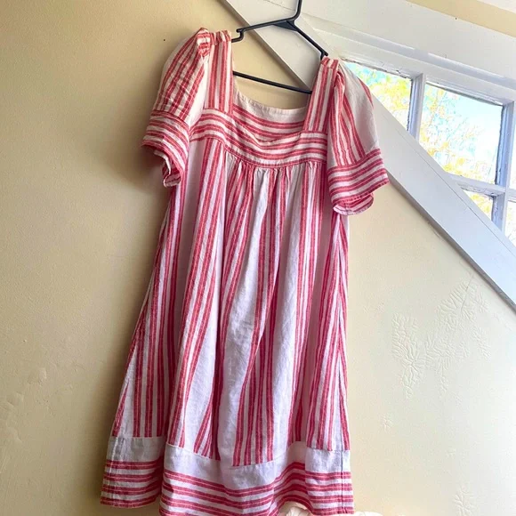 knee length dresses for ladies Rove Linen-Cotton Midi Dress - Crossover Back Ties